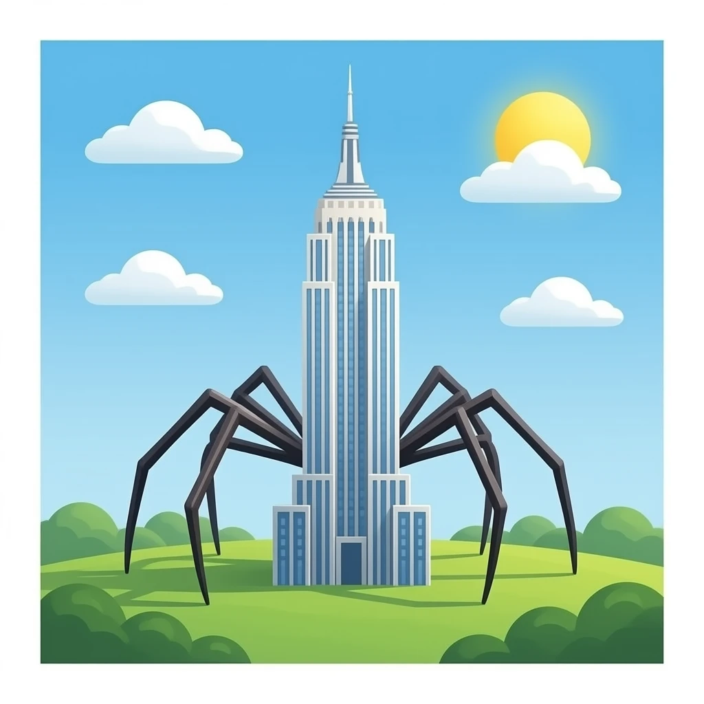 Skyscraper with spider legs emoji