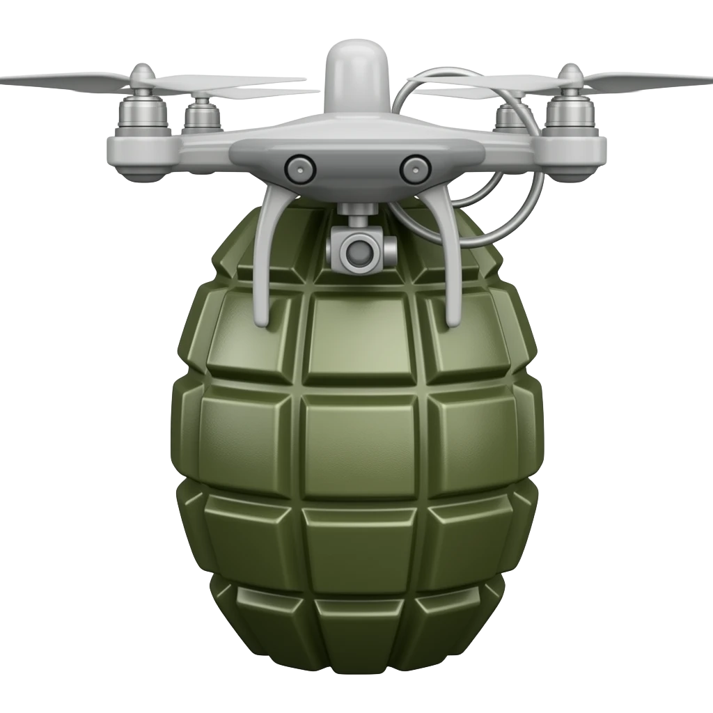 FPV drone with a grenade emoji