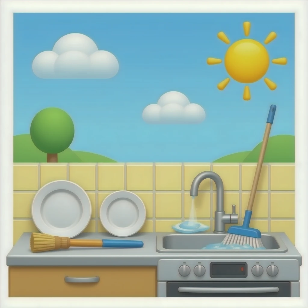 faxina na cozinha emoji