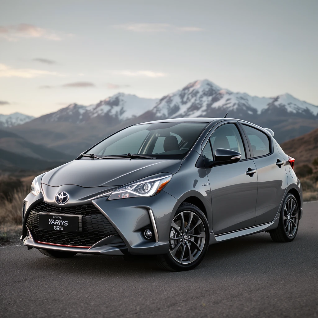 Toyota Yaris Gris, three-quarter view emoji
