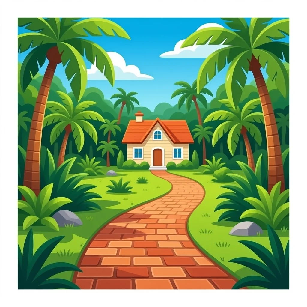 brick road to a house jungle emoji