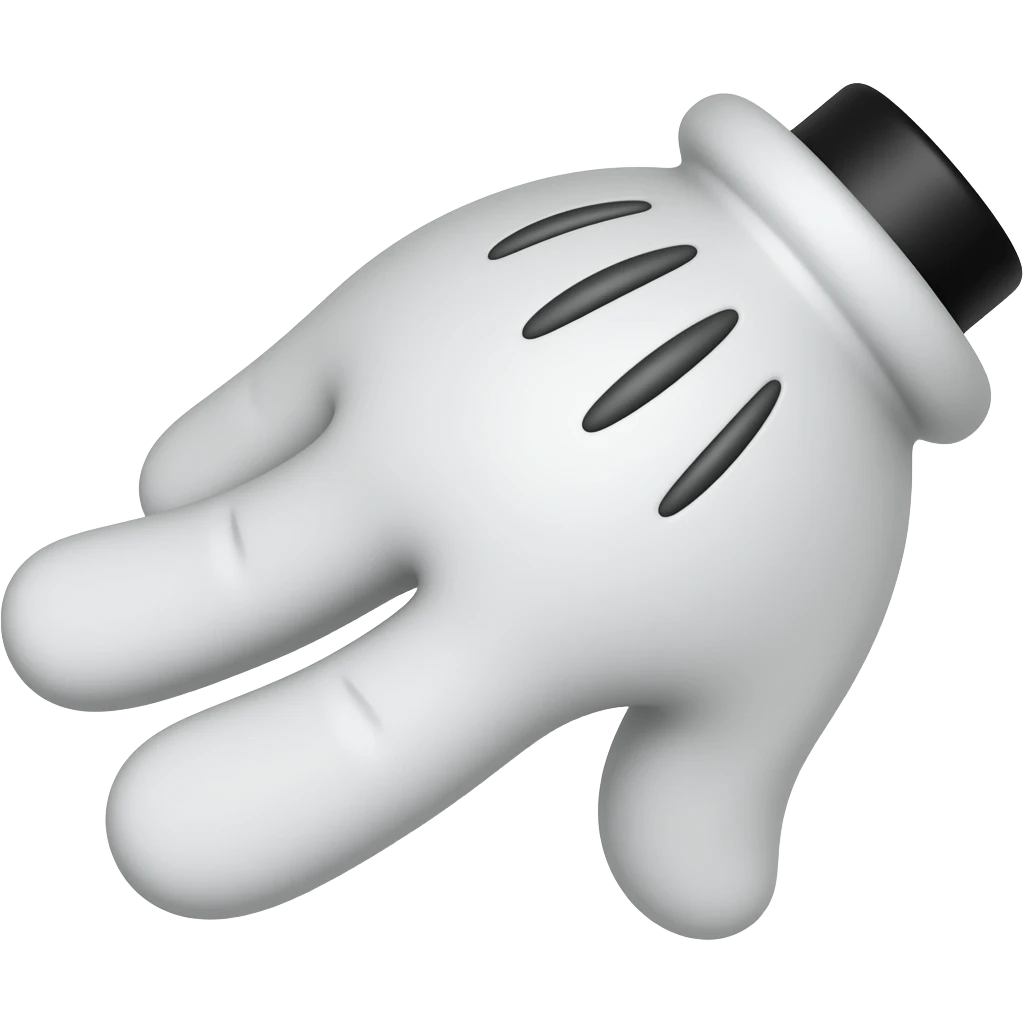 mickey mouse hand left looking straight down emoji