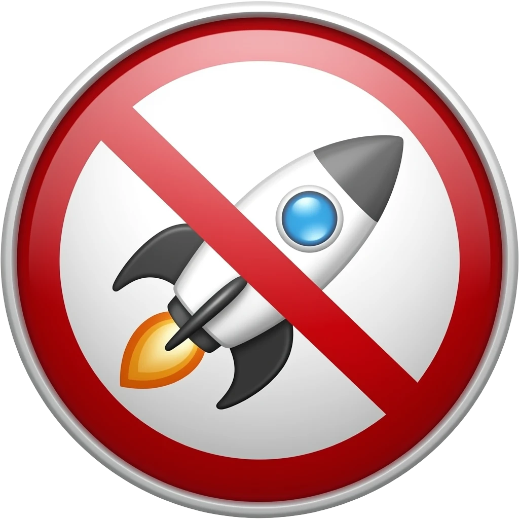 prohibited sign rocket emoji