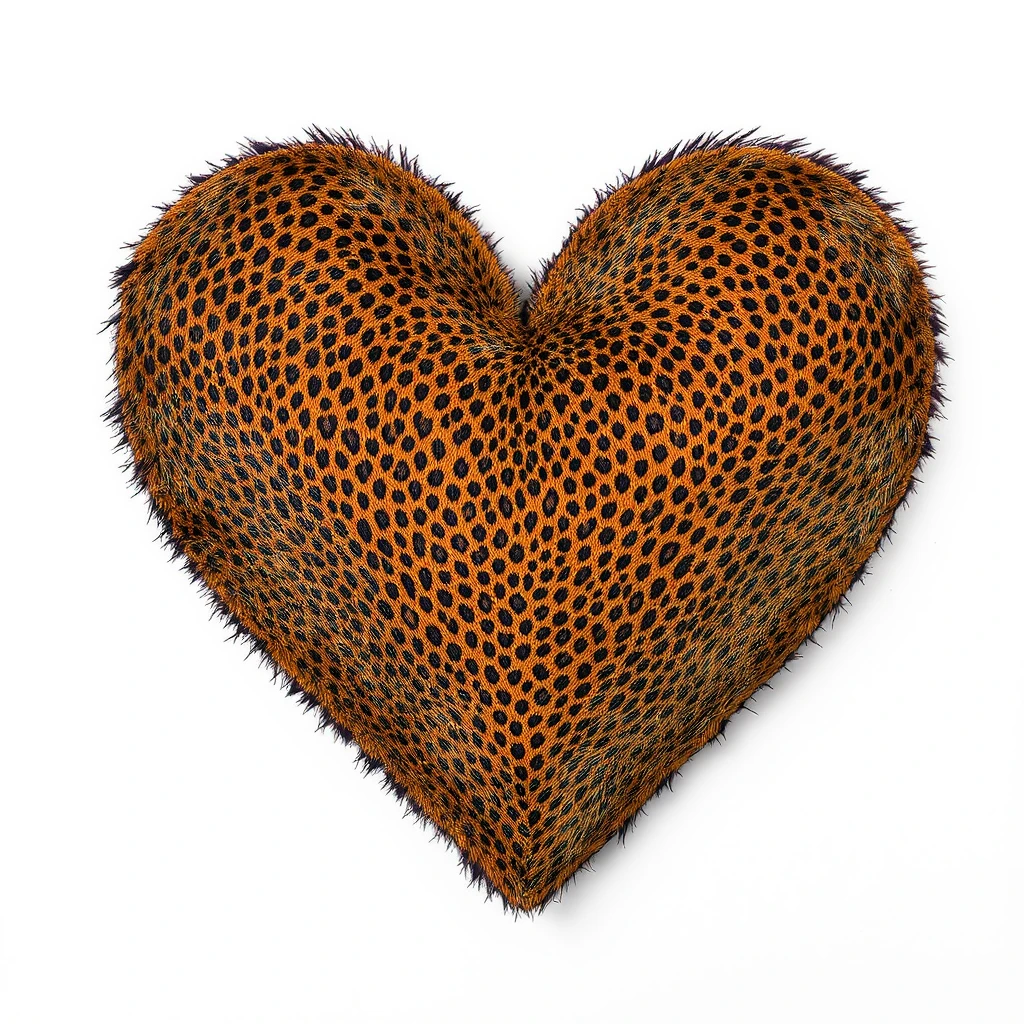 heart with a cheetah print texture emoji