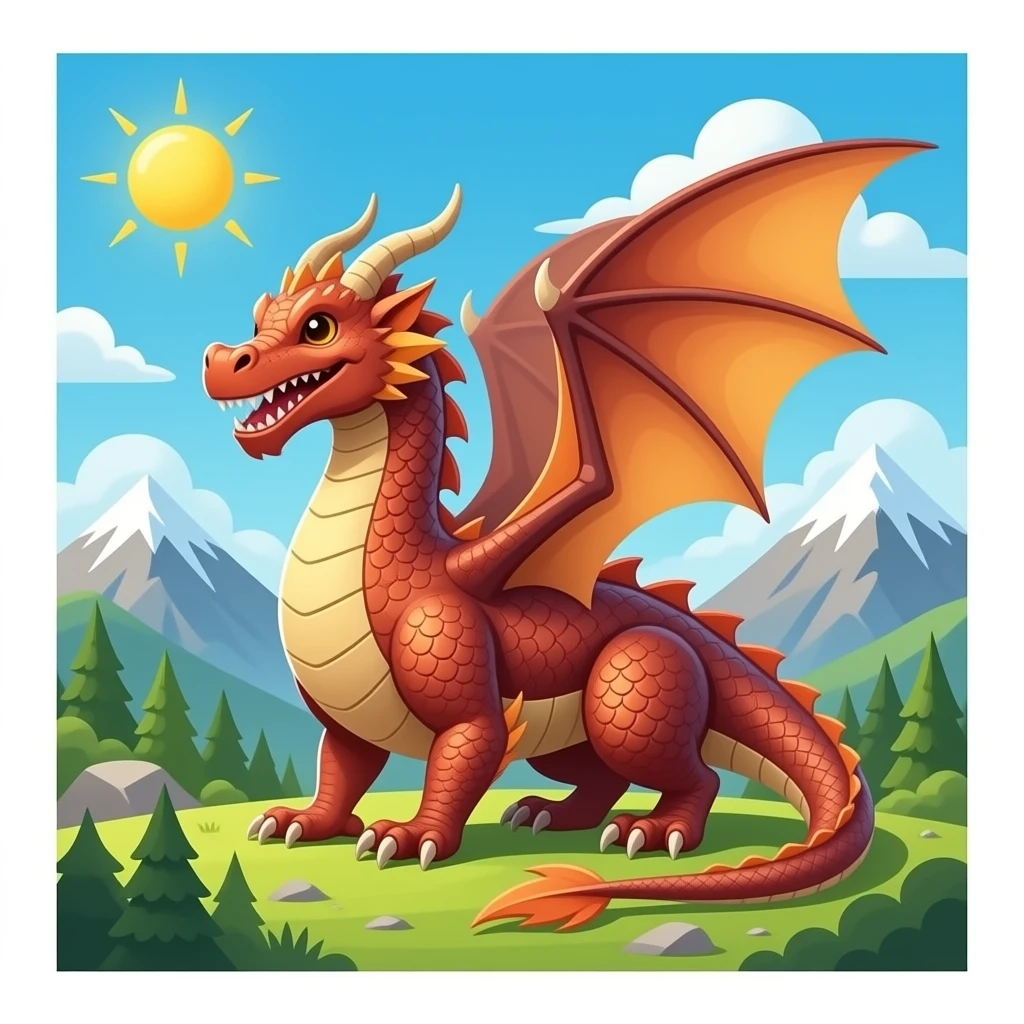 big Dragon  on mountain emoji