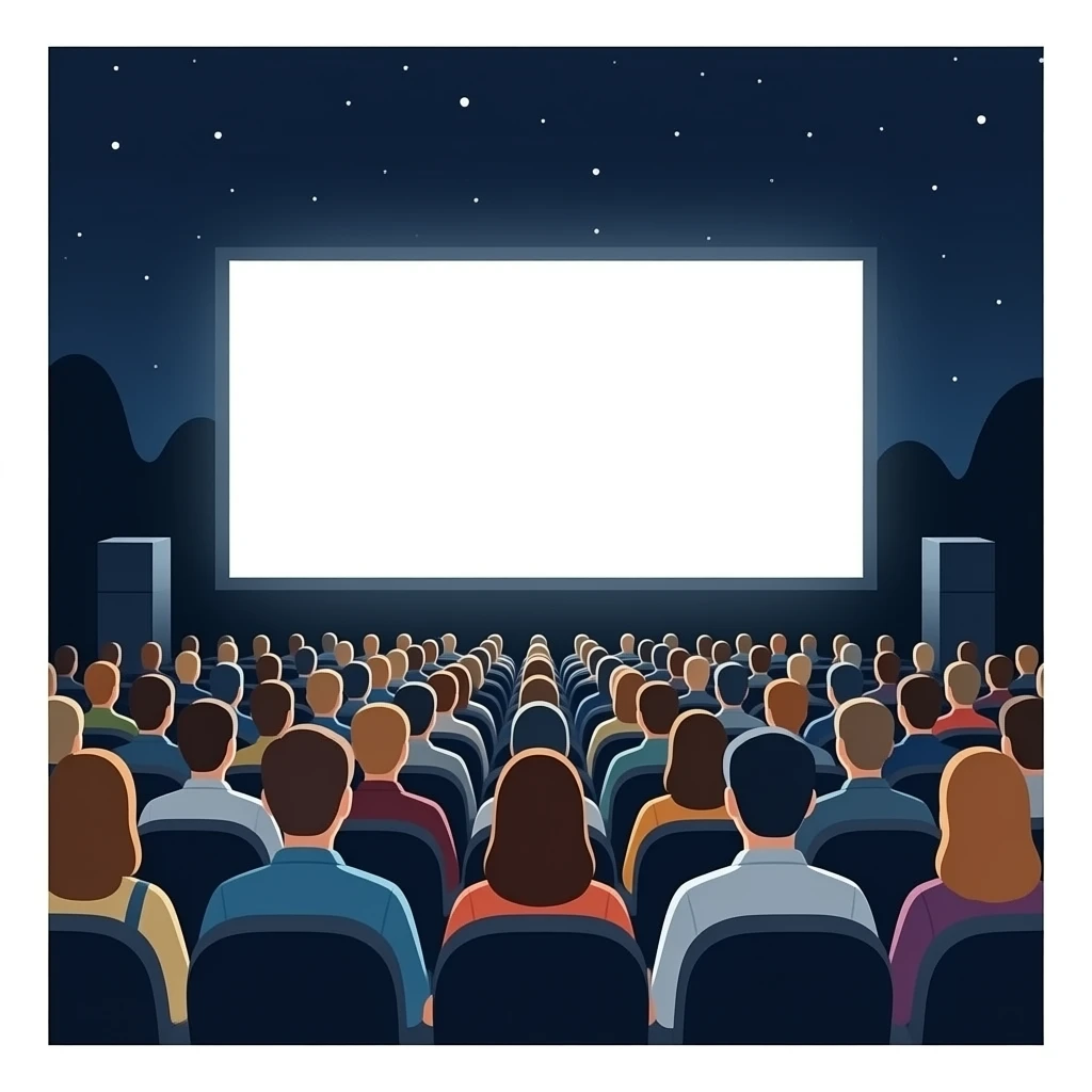cinema crowded with people front emoji