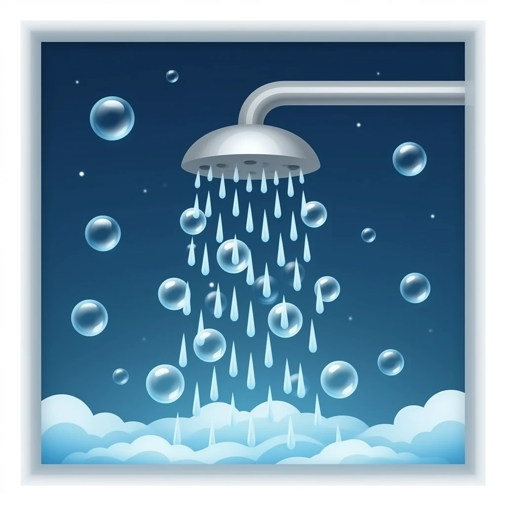 bubbles and steam in shower emoji