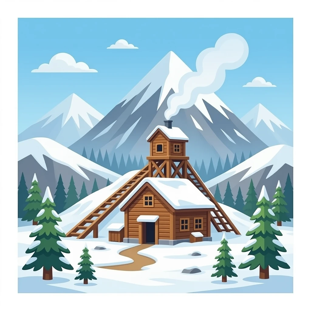 Mountain mine building emoji