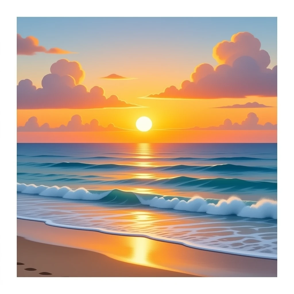 sunset scene beach emoji