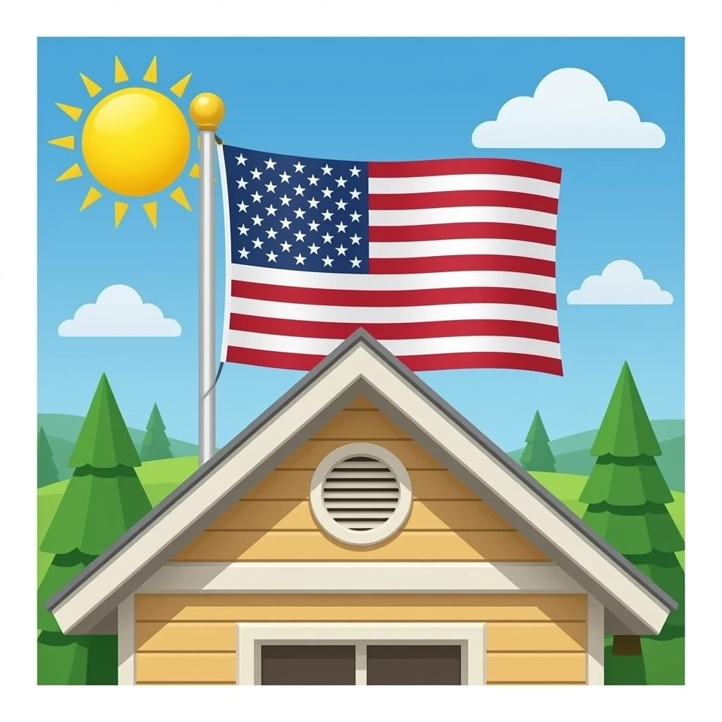 Крыша американский флаг emoji