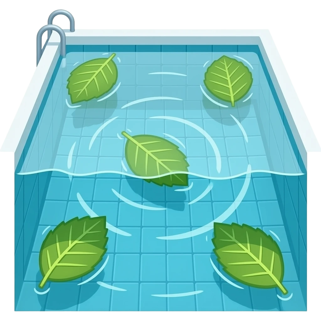 leaves on a swimming pool emoji