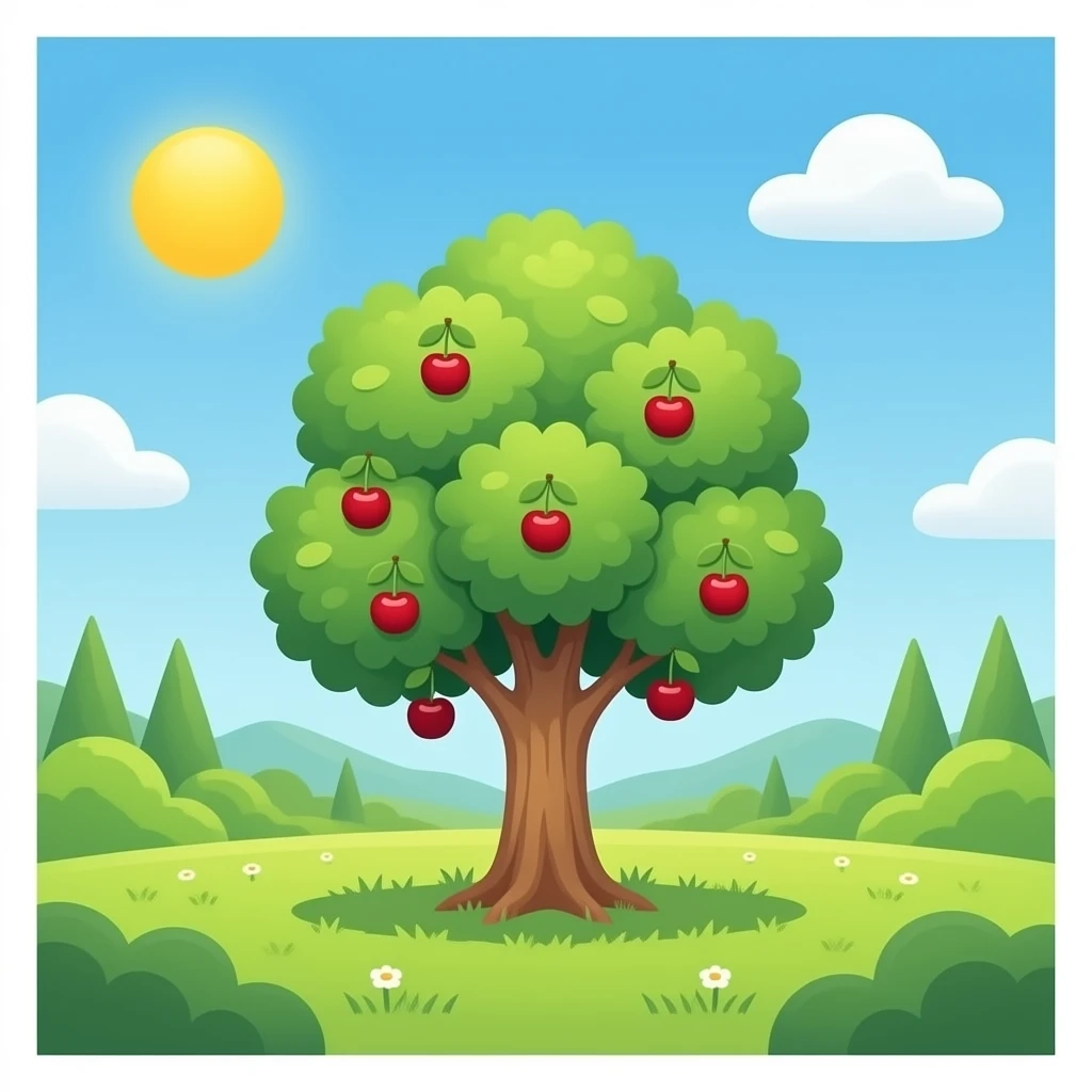small early cherries on the tree emoji