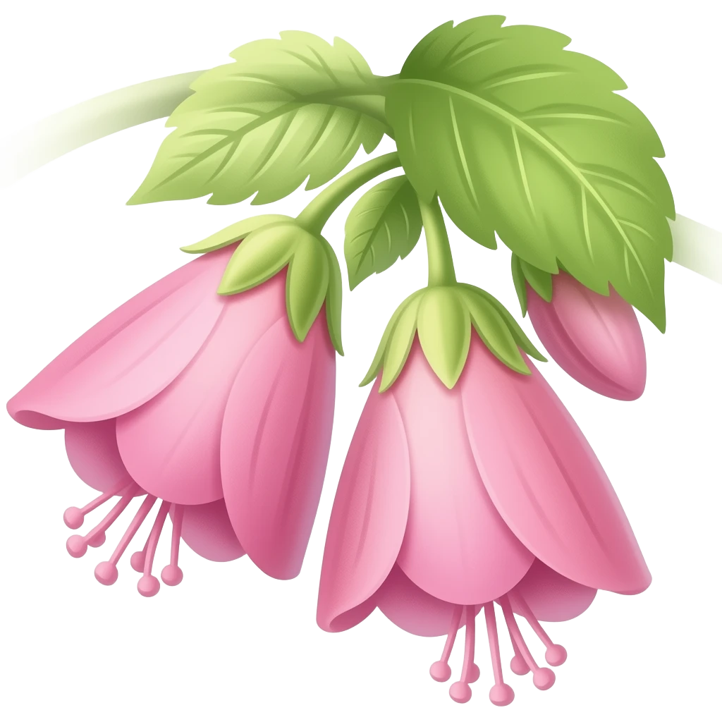 بوته گلهای تابستانی آویزان و پر از گلبرگ های صورتی emoji