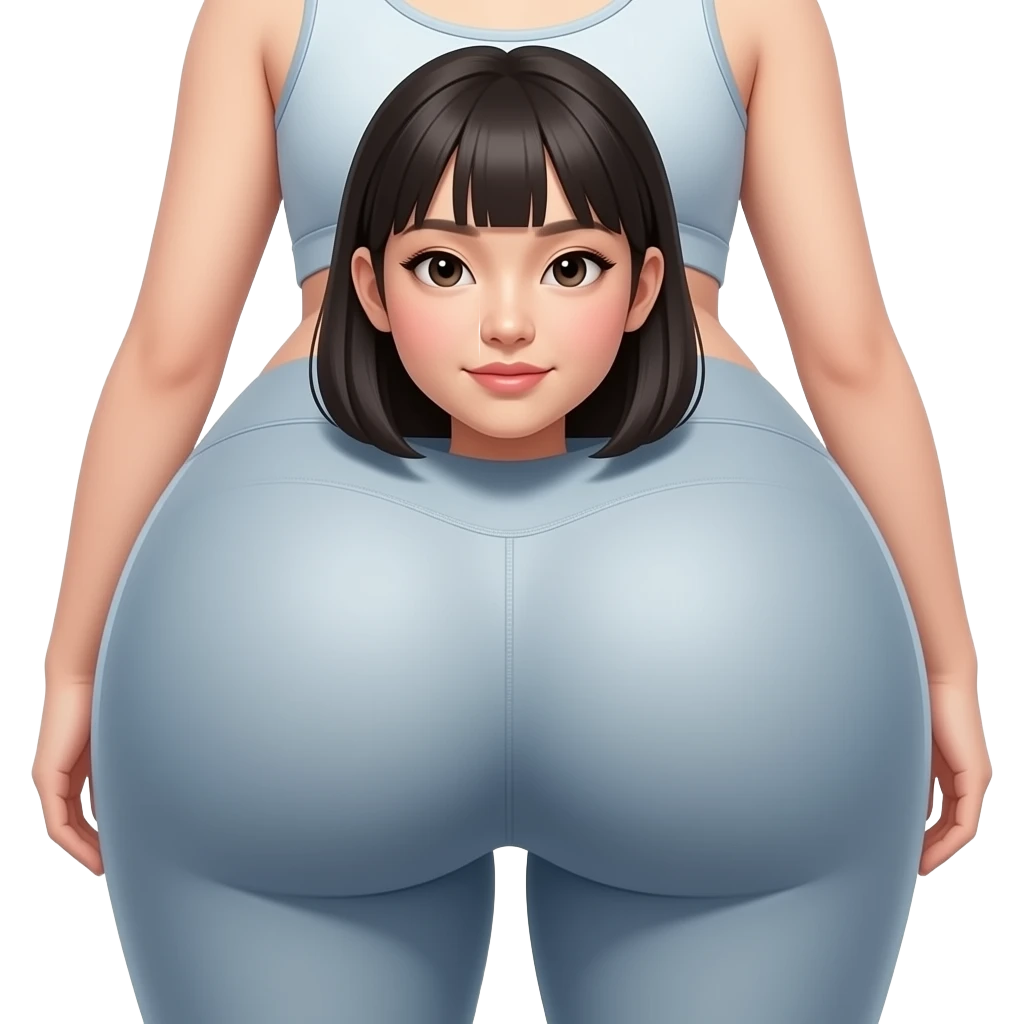 asian girl with big butt wearing leggings emoji