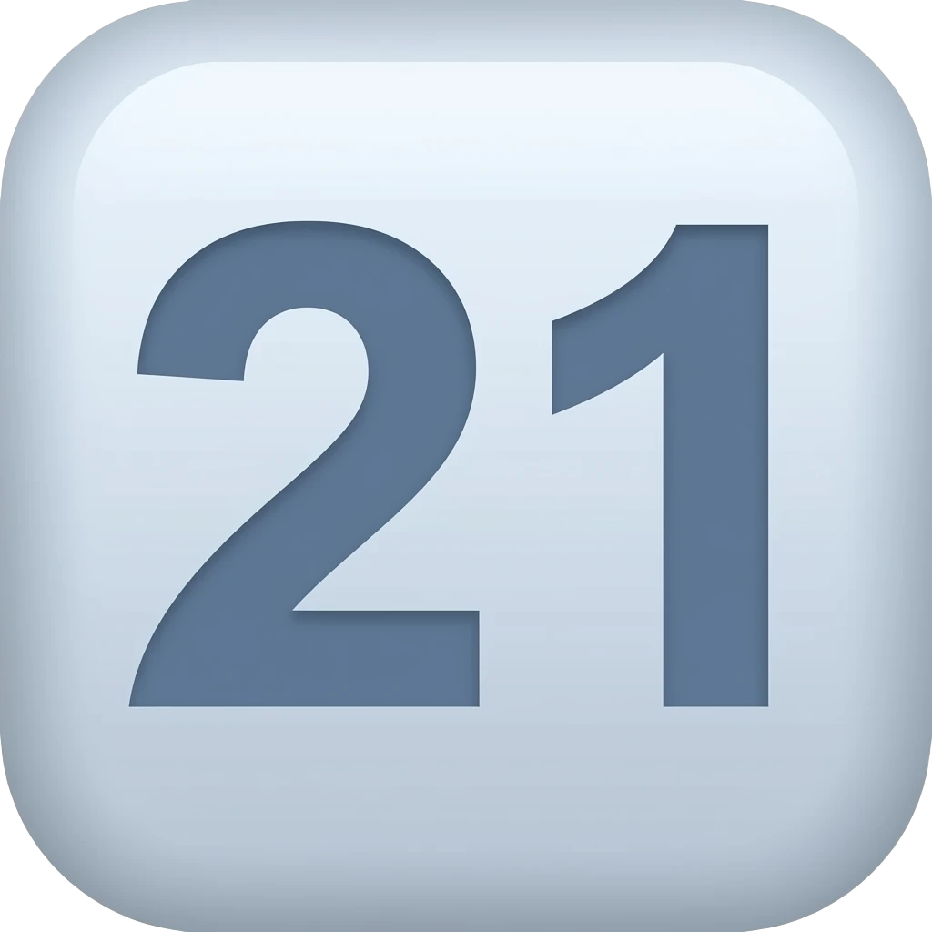 An indigo colored 21 emoji
