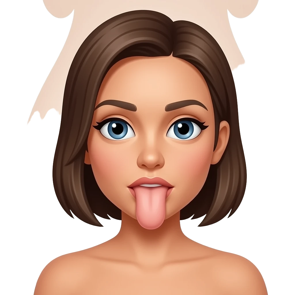 Naked woman sucking a erect penis emoji