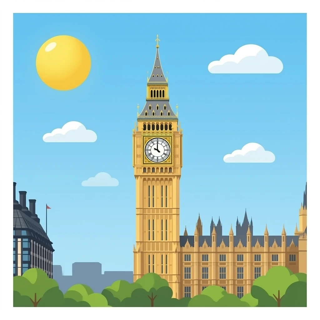 Clock tower emoji