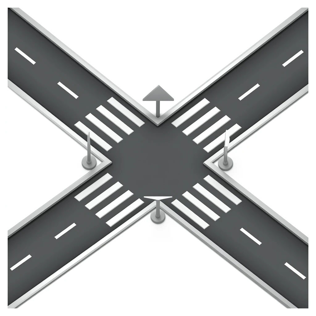 two road corner emoji