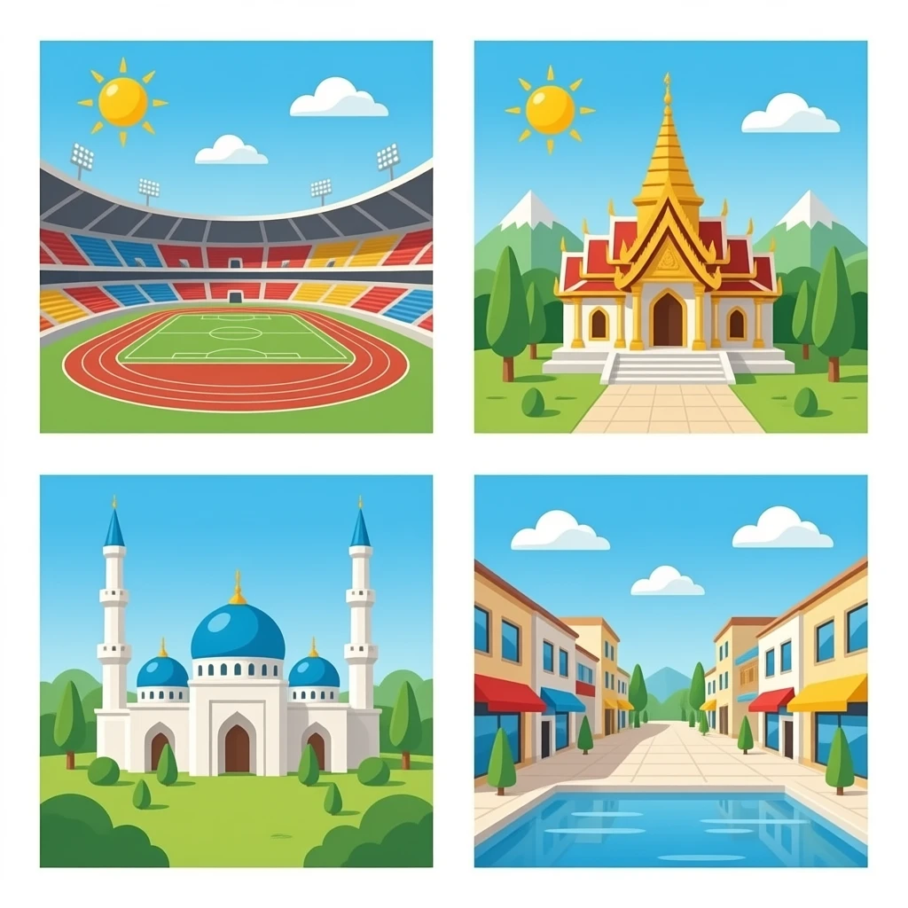 🏟️🛕🕋🏬 emoji