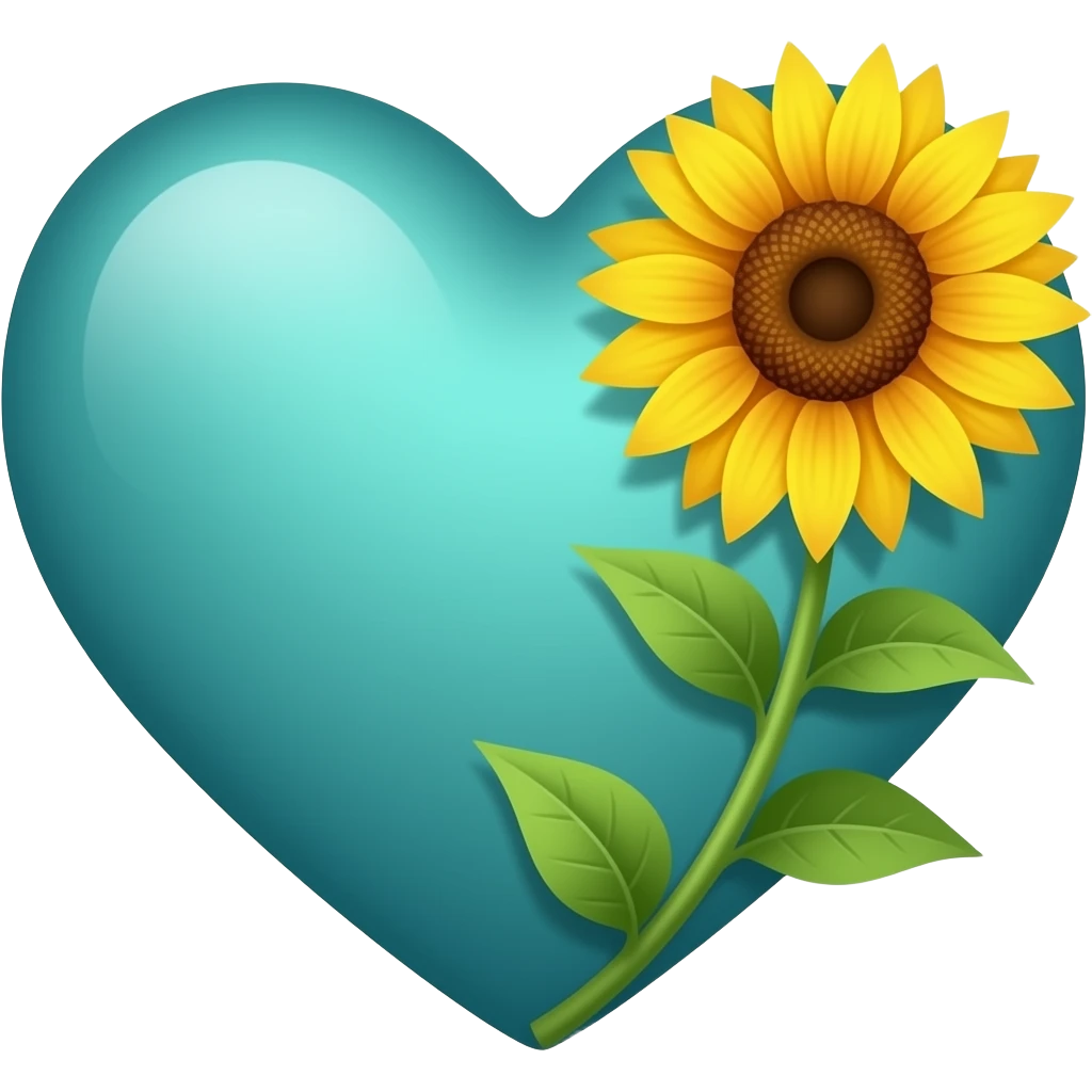 teal heart with sunflower emoji