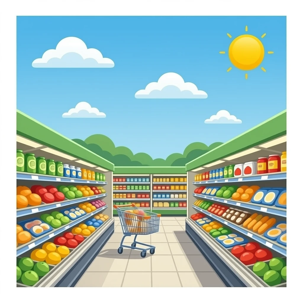 vector flat Frozen Foods in grocery shop emoji