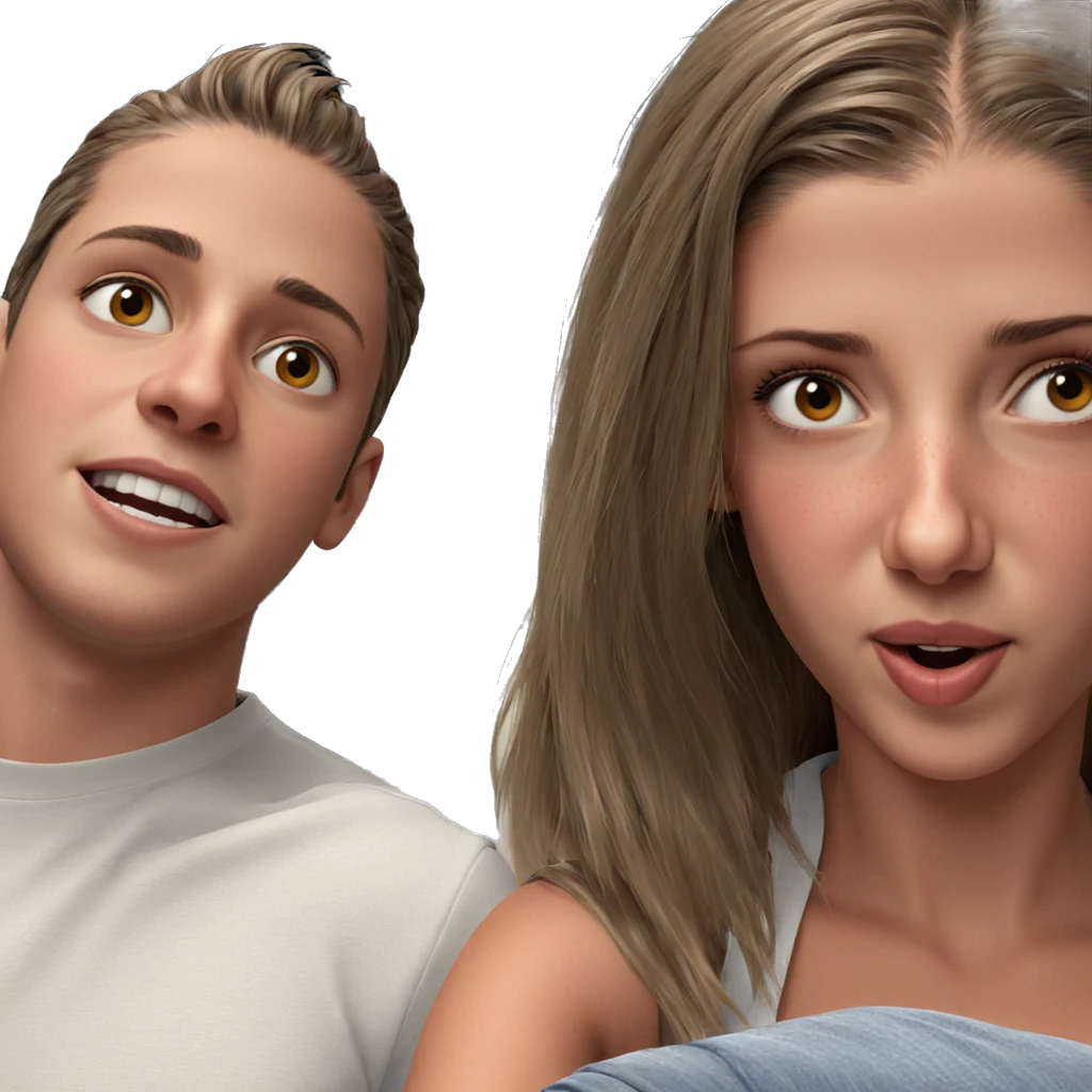girl and boy in focus emoji