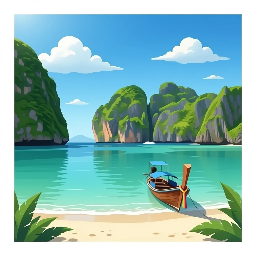 maya bay, transparent background emoji