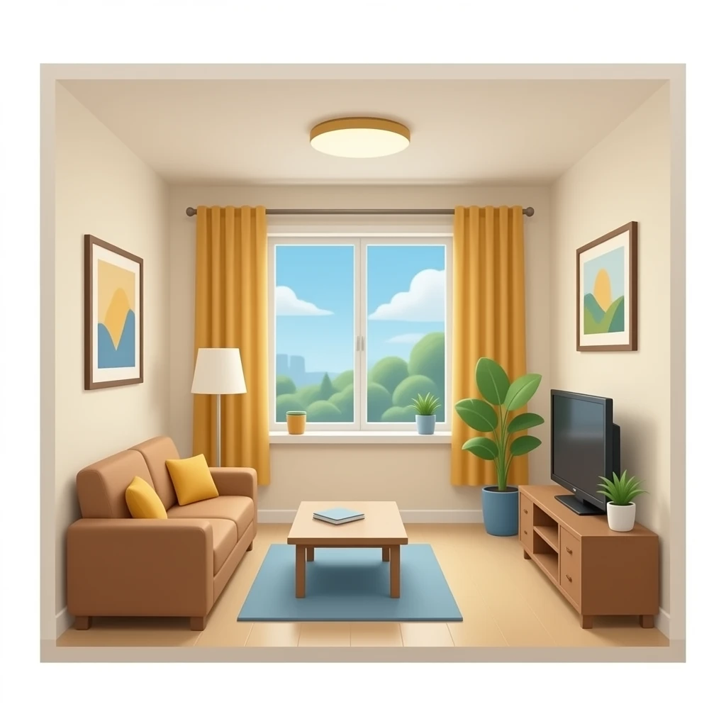كنبة مع طاولة و تلفاز emoji