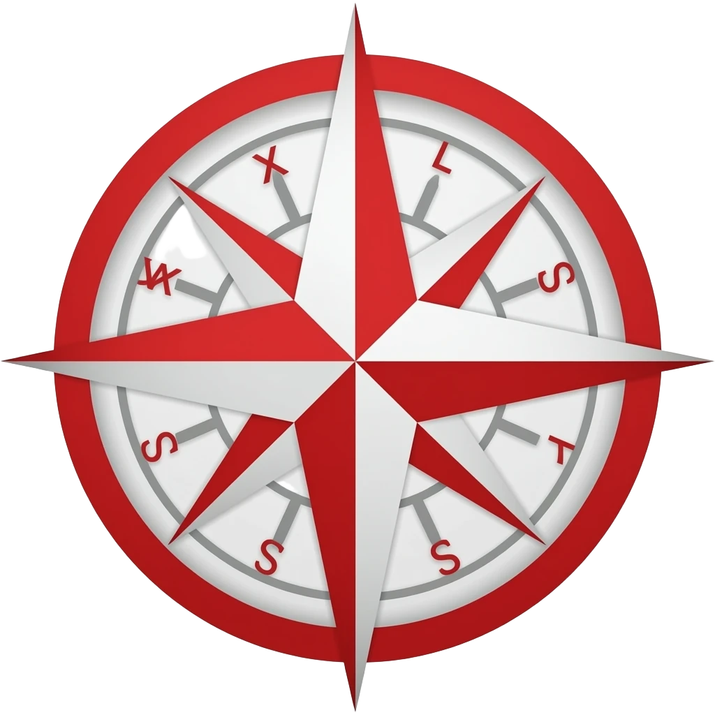 red compass rose emoji