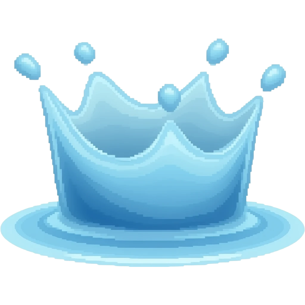 pixel water splash emoji