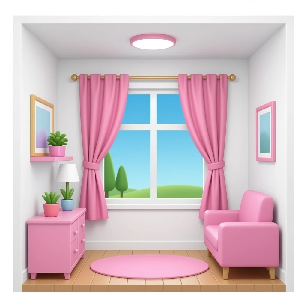 Room (white background pink) emoji