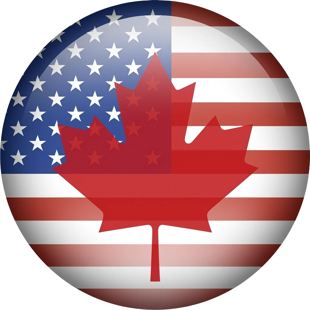 Mix usa and canada flag emoji