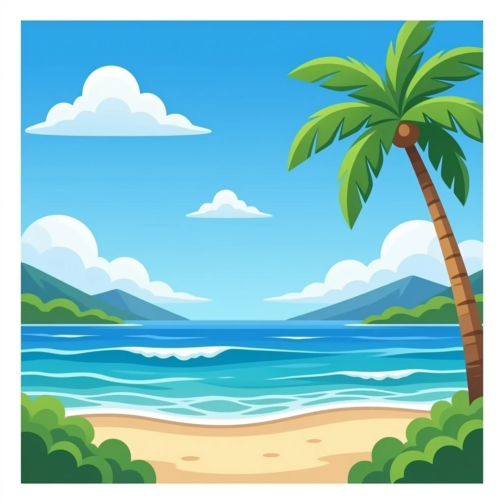 hawaii background with wave emoji