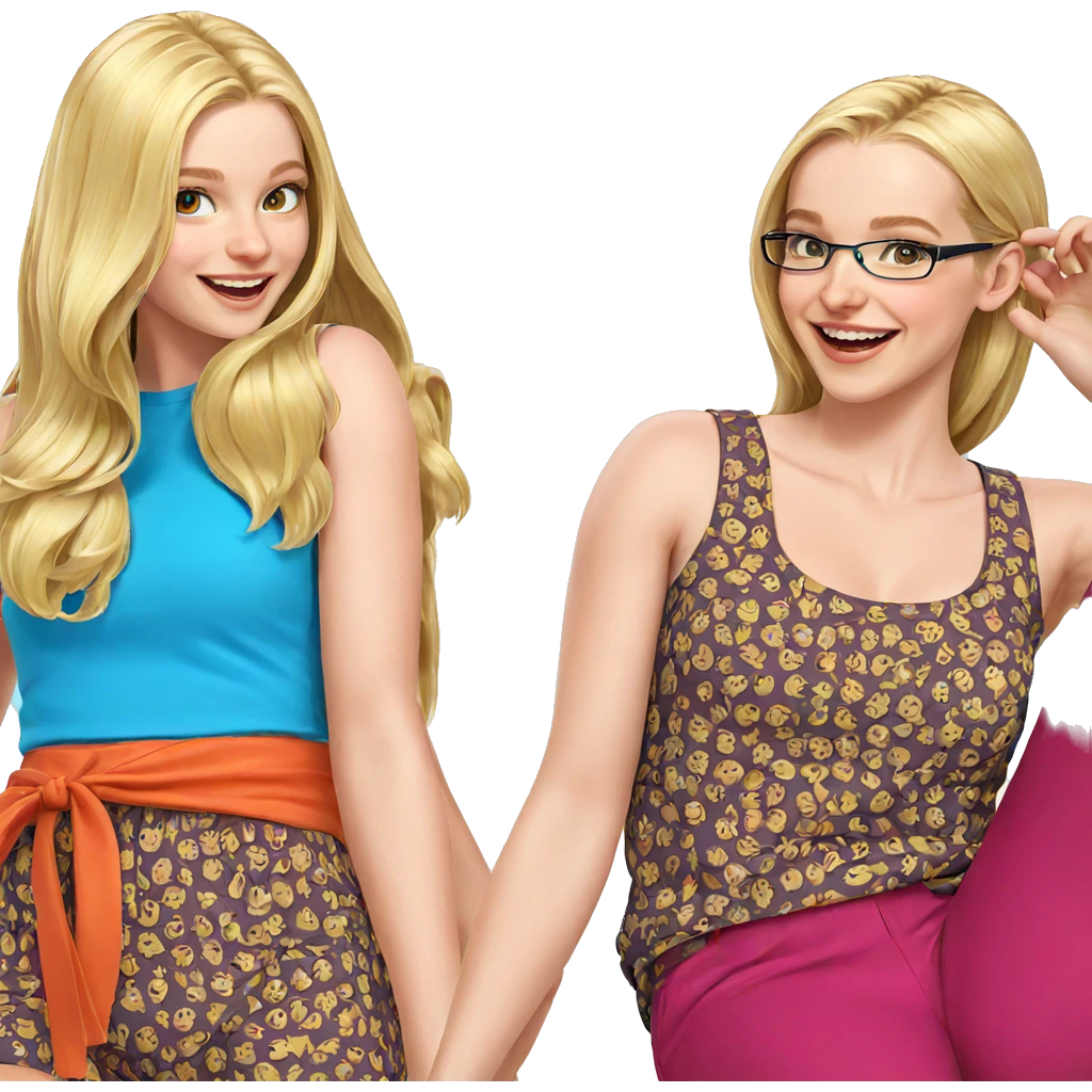 smiling girls with blonde hair emoji