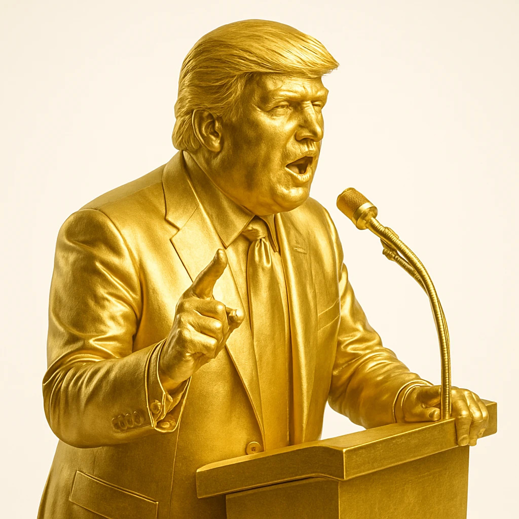 Donald Trump speaking at a rally emoji