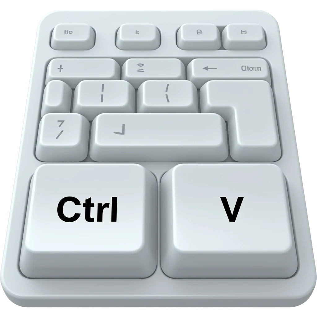 "CTRL" and "V" keys from keyboard together emoji