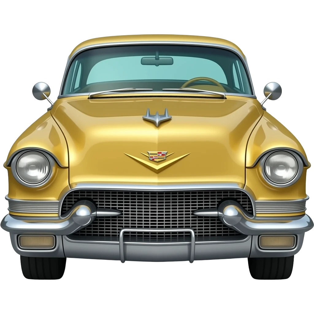 gold cadillac eldorado, hyper realistic, highly detailed emoji