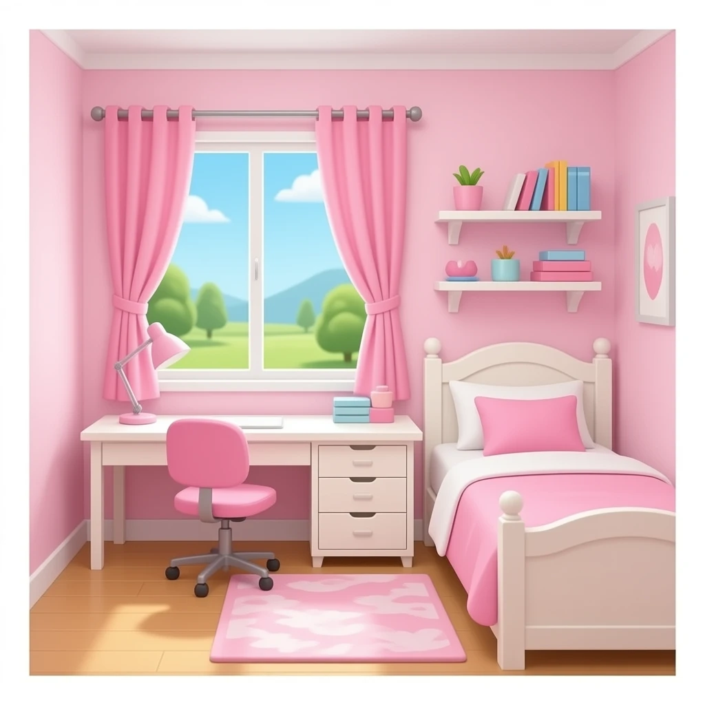Pink Dorm room desk emoji