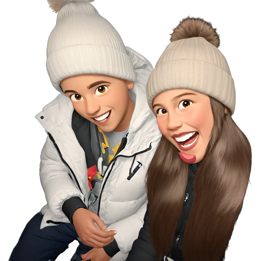happy boys in beanies emoji