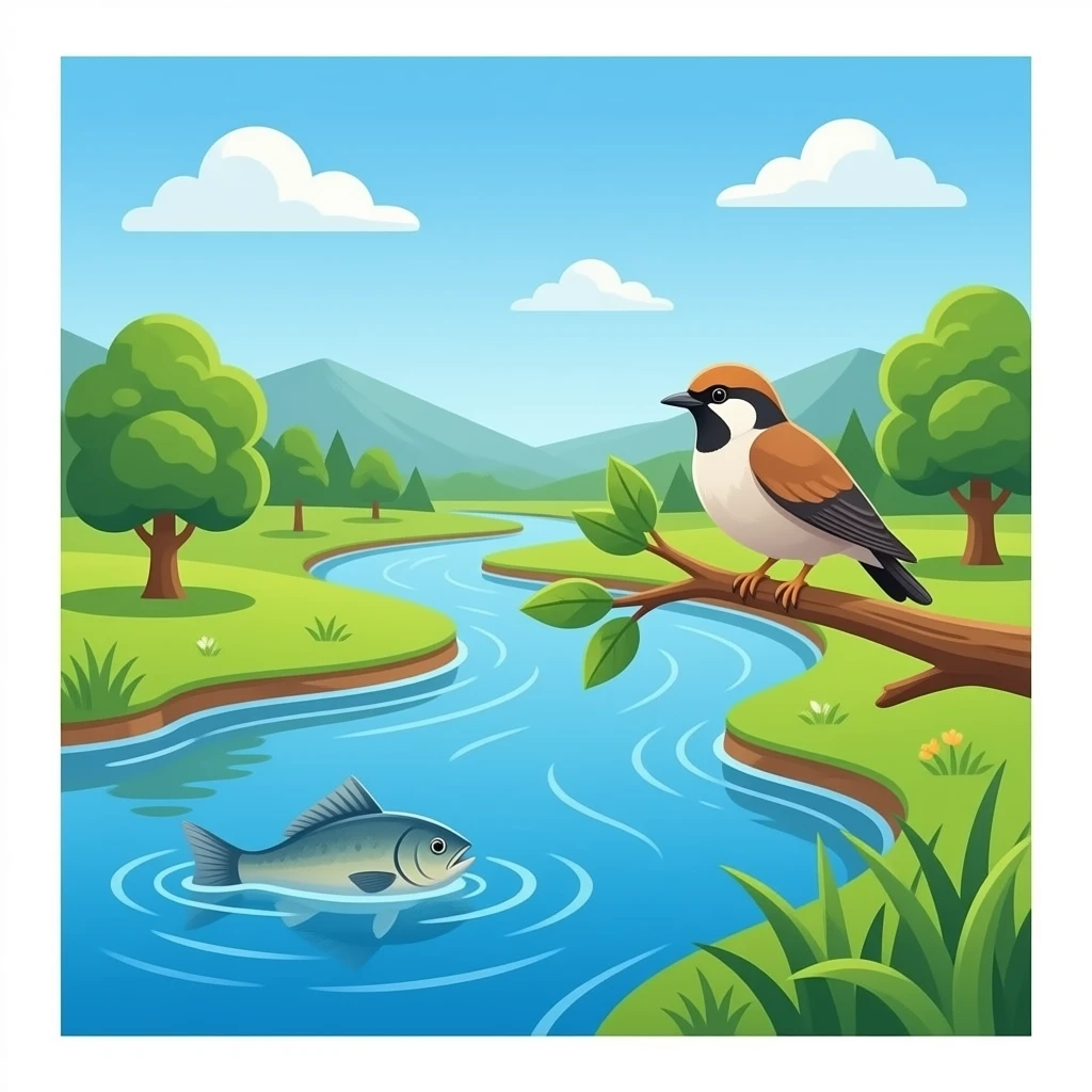 🏞️🐟🐦 emoji