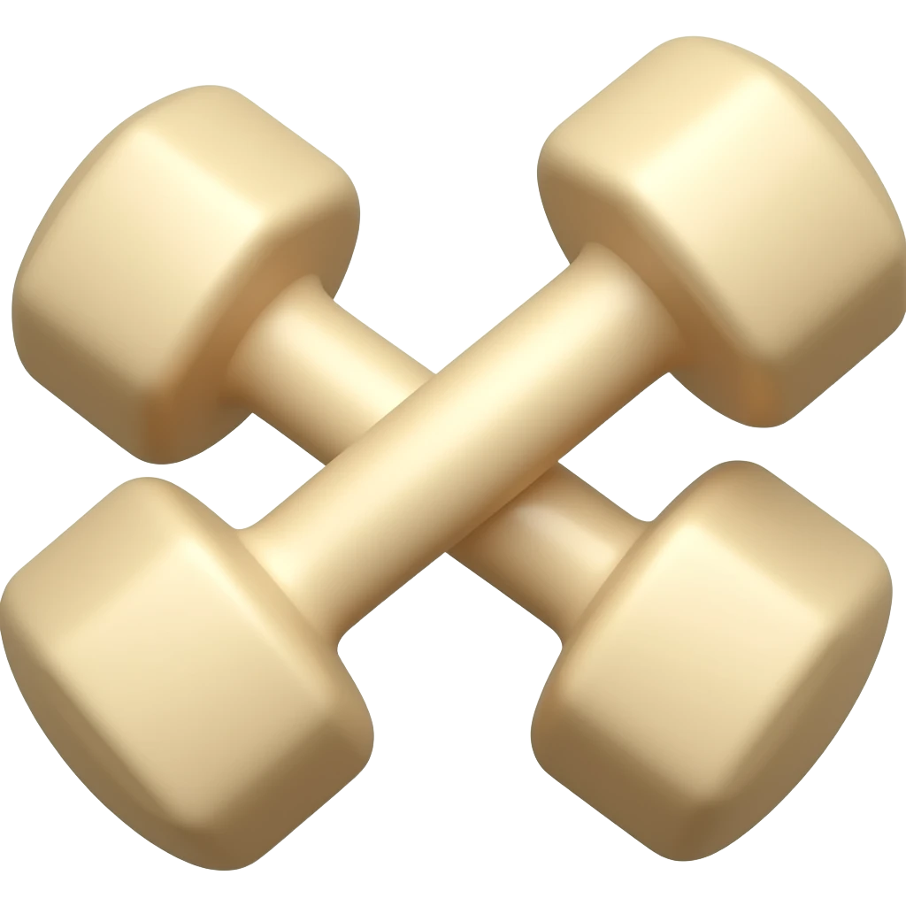 beige dumbbells emoji