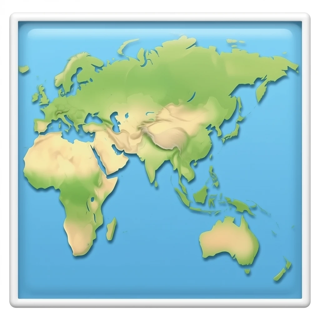 asia  map emoji