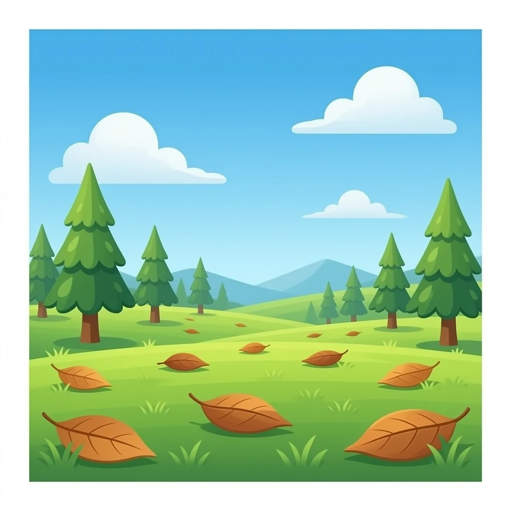 🟩 ground with Brown leaves emoji