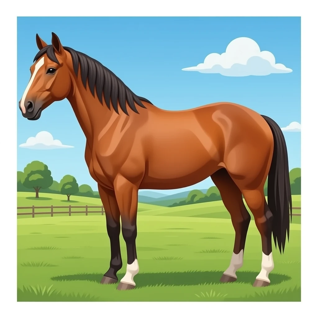 The horse is at the Big paddock gates. emoji