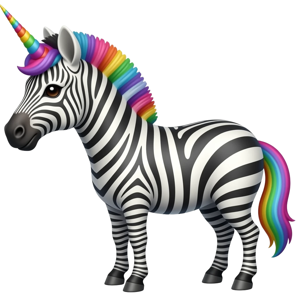 Rainbow zebra unicorn emoji