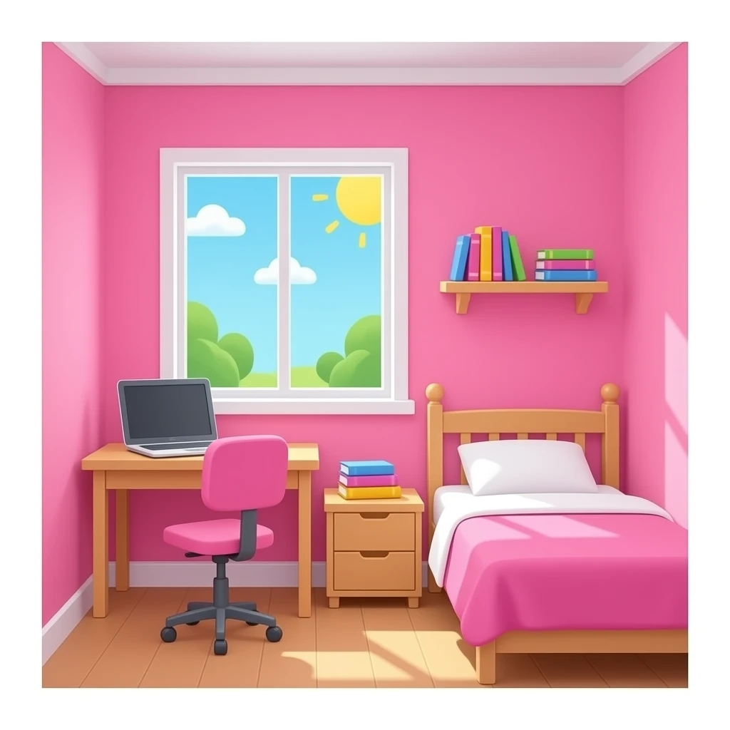 Pink Dorm room desk emoji