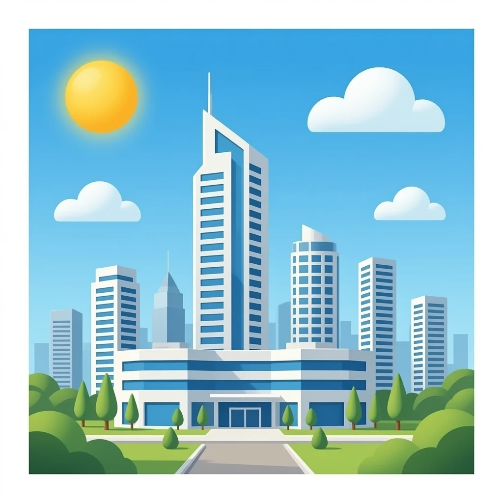 high tech building, no background emoji