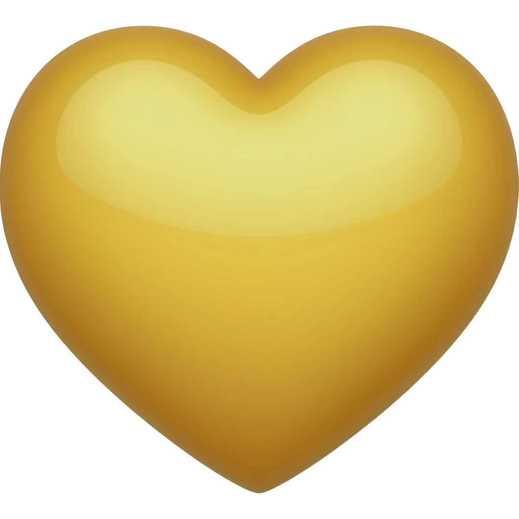 golden yellow colour heart emoji