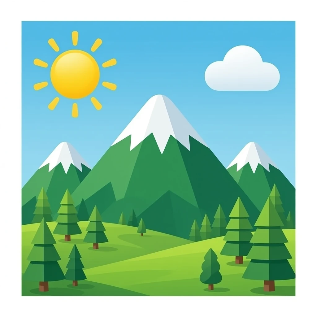 green mountain emoji