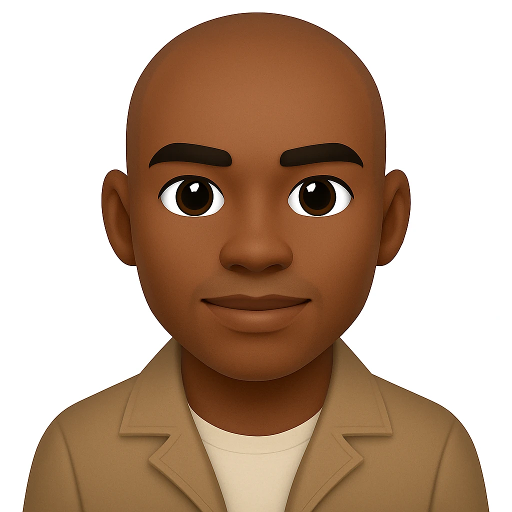 turn the second man in emoji style of the 1st image, match the facial features and clothes emoji